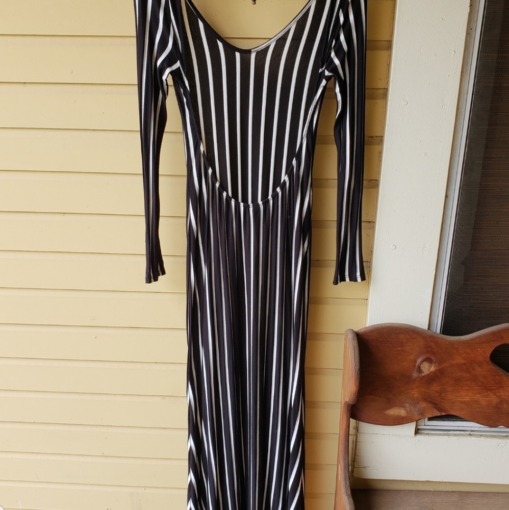 Windsor backless striped maxi dress